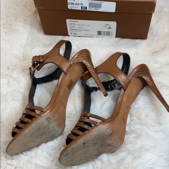 COACH Izzy Mat Calf/Mat Calf Slingback Heels - Picture 8 of 8